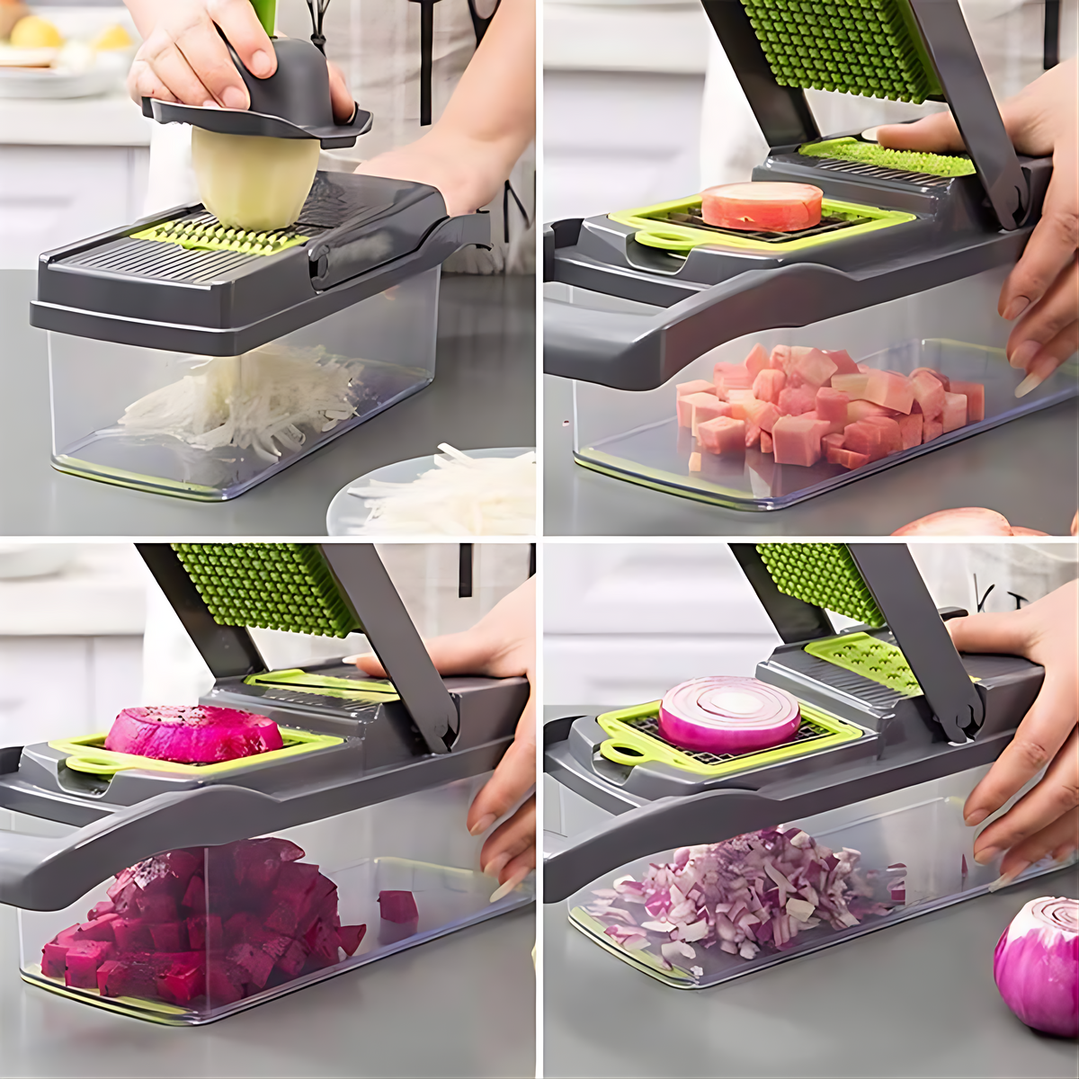 16-in-1 Multi-Functional Vegetable Cutter Set with Safety Guard